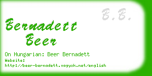 bernadett beer business card